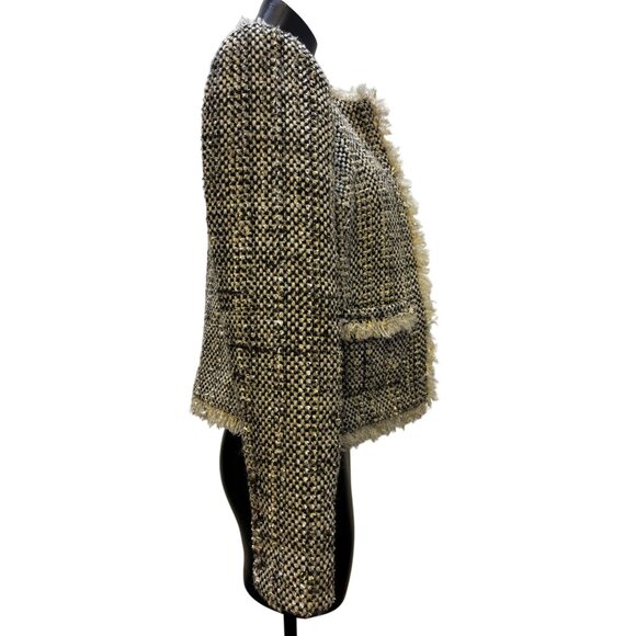 NWT L'agence Tweed Jacket Black & White Size 6 - Picture 3 of 7